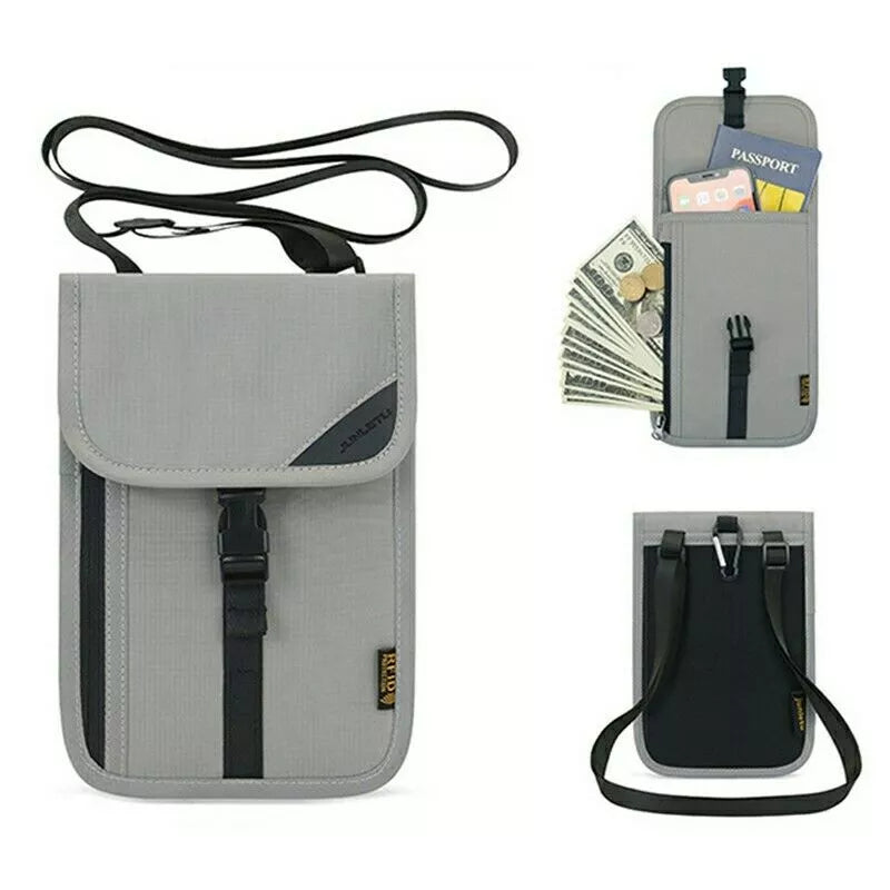 RFID Passport ID Travel Multi-Functional Hanging Bag